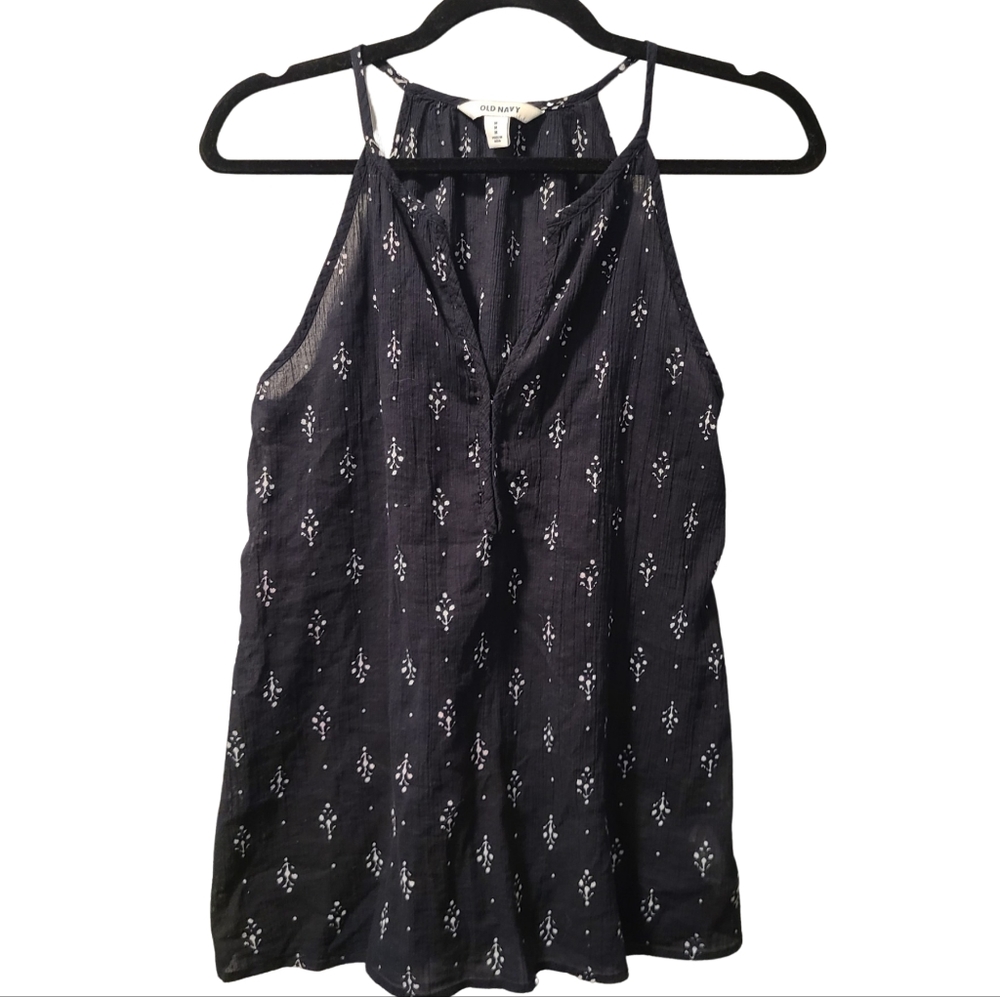 🌟BUY 2, GET ONE FREE TOPS!🌟 Old Navy Loose Fit Flowy Tank Navy Blue✨️Size M